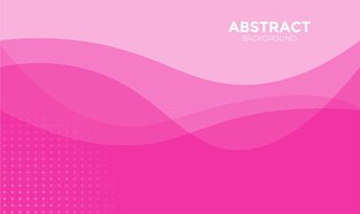 Pink abstract dynamic background of waves and white halftone dots