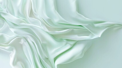 Luxury background design. 3D rendering. The smooth, elegant green silk or satin texture of a luxury fabric can be used as an abstract background.