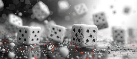 The white dice are isolated on a white background - obrazy, fototapety, plakaty