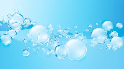 Soap bubbles on a blue background healthcare