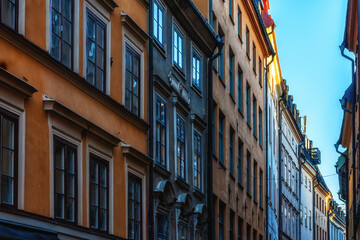 Colorful buildings in Gamla Stan, Stockholm, Sweden