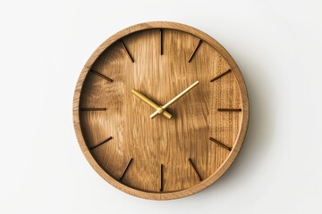 simple wall clock on isolated white background. generative ai