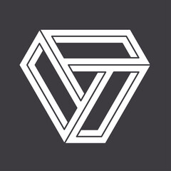 Abstract shape icon isolated on black background. Vector illustration.