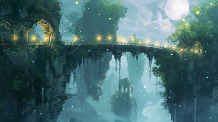bridges and walkways magical path fantasy background