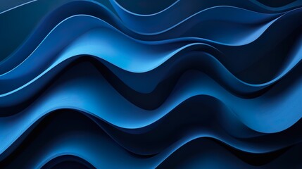 Fototapeta premium Abstract bright soft design background with blue wavy curved lines in dynamic style, Template banner design concept