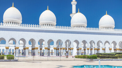 Sheikh Zayed Grand Mosque timelapse in Abu Dhabi, the capital city of United Arab Emirates
