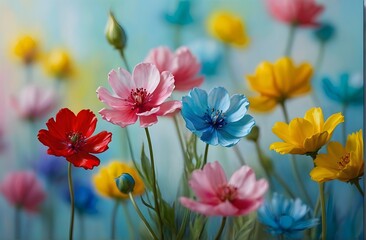 Fototapeta na wymiar gorgeous and colorful flower image with soft blurred background