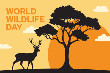 Fototapeta na wymiar Wildlife animal illustration background