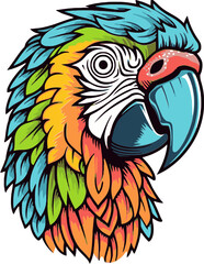 Bright Macaw Head Artwork Striking Macaw Head Silhouette
