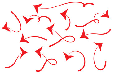 Elegant arrows set for business plan, presentation and education. Sign, Symbol, Hand drawn arrow collection