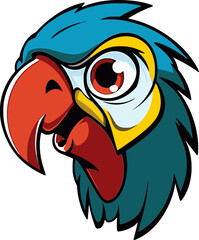 Detailed Macaw Head Drawing Feathery Macaw Head Vector
