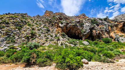 Fototapeta na wymiar Scenic rocky cliffs of Sa Calobra, Mallorca, Spain