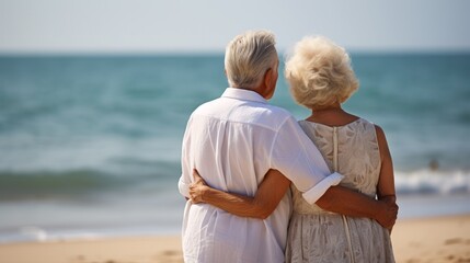 Senior couple relaxing on the beach
