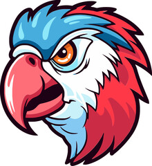 Playful Macaw Head Portrait Vivid Macaw Head Illustration