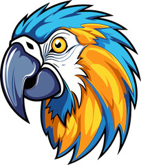 Majestic Macaw Profile Lively Macaw Head Illustration