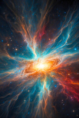 Naklejka premium Visualization of big bang in space 