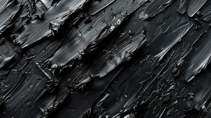 Closeup of abstract rough black art painting texture generative ai - obrazy, fototapety, plakaty