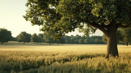 Nature's Tapestry: Tree Field Tranquility