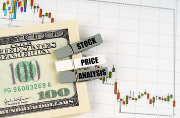 On the quote chart there are dollars and clothespins with the inscription - Stock Price Analysis