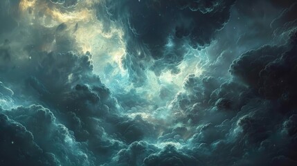 Fototapeta na wymiar Whispers of Darkness: Epic Fantasy Clouds