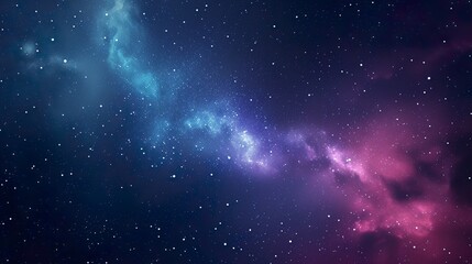 Night purple sky with stars and galaxy in outer space, universe background - obrazy, fototapety, plakaty