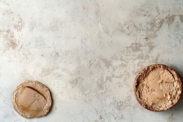 Fototapeta na wymiar Pâté de Foie Gras on Minimalistic White Concrete