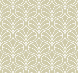 Cute seamless art deco pattern. Modern abstract vector background. Geometric floral texture. - 756700960