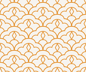 Cute seamless art deco pattern. Modern abstract vector background. Geometric floral texture. - 756700962