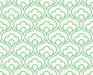 Cute seamless art deco pattern. Modern abstract vector background. Geometric floral texture. - 756701112