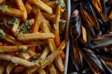Savory Moules Frites: Perfectly Cooked Mussels with Crisp Fries