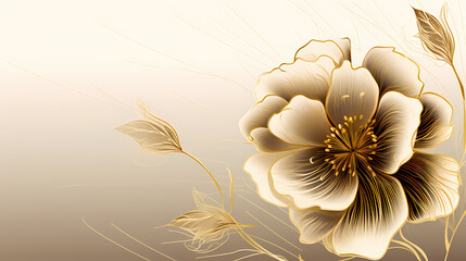 Beautiful abstract golden flowers