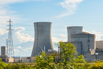 Nuclear Power Plant in Field