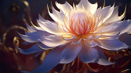Beautiful abstract golden flowers
