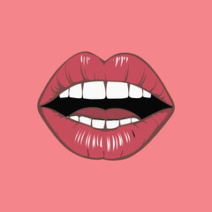 mouth design over pink background vector illustration