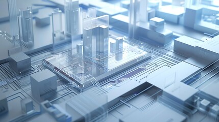 Smart industry concept. Automation and data exchange in manufacturing technologies.