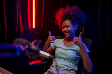 Young Podcaster Creating Content in Studio.
