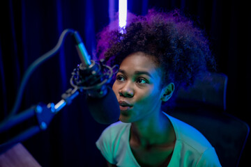 Young Podcaster Creating Content in Studio.