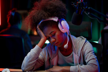 Young Podcaster Creating Content in Studio.