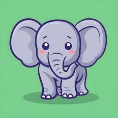 Cute elephant cartoon logo illustration. Elephant funny vector illustration mascot logo design.