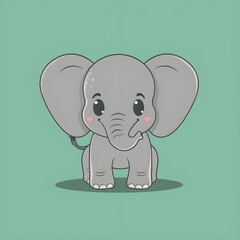 Obraz premium Cute Elephant vector illustration mascot logo design. Stand elephant funny logo design inspiration.