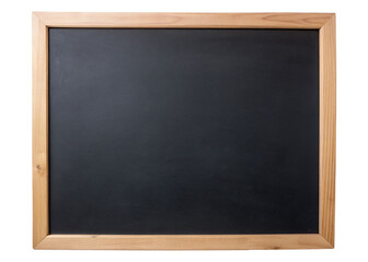 Blackboard with wooden frame isolated on transparent background. Top view.