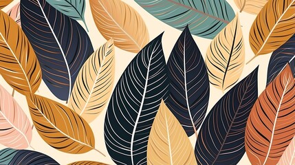 nature leaf pattern boho design background