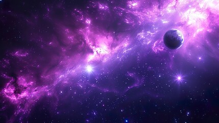 purple space sky galaxy and stars Beautiful Universe. Space background with galaxy in black.