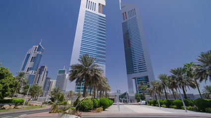 Fototapeta na wymiar Emirates Twin Towers, Dubai, timelapse hyperlapse