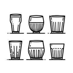 Vector set of glasses with flat design style