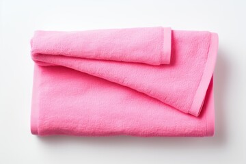 Fluffy pink towel on a light background