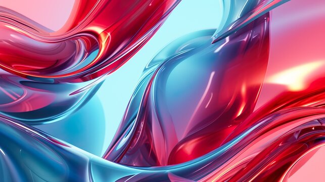 Colorful motion elements with neon led illumination waves. Abstract futuristic background.