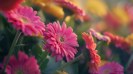 Red and yellow flower. AI generated art illustration.