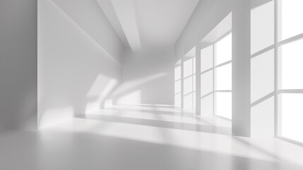 Abstract white background with white light and grey shadow : empty light interior with copy space...