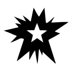 black star on white